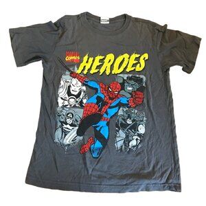 Marvel Comics Heroes Grey Graphic T-Shirt  Spider-Man Captain America & Thor - Y